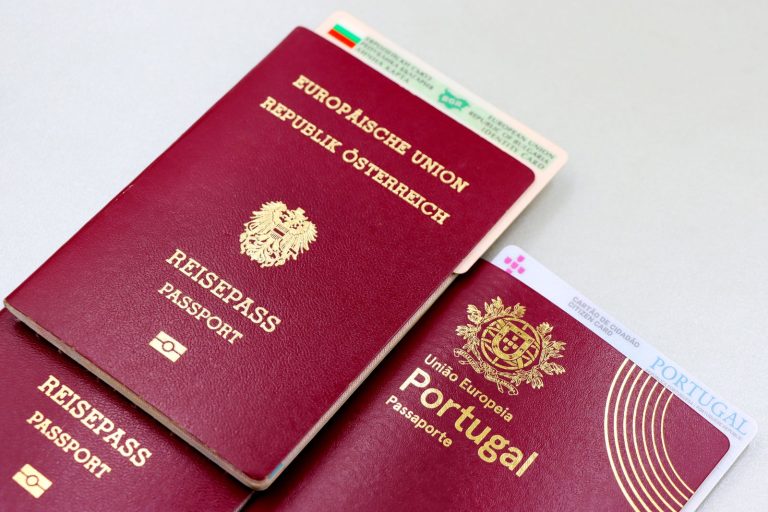 Close-up of passports and ID card representing visa document requirements