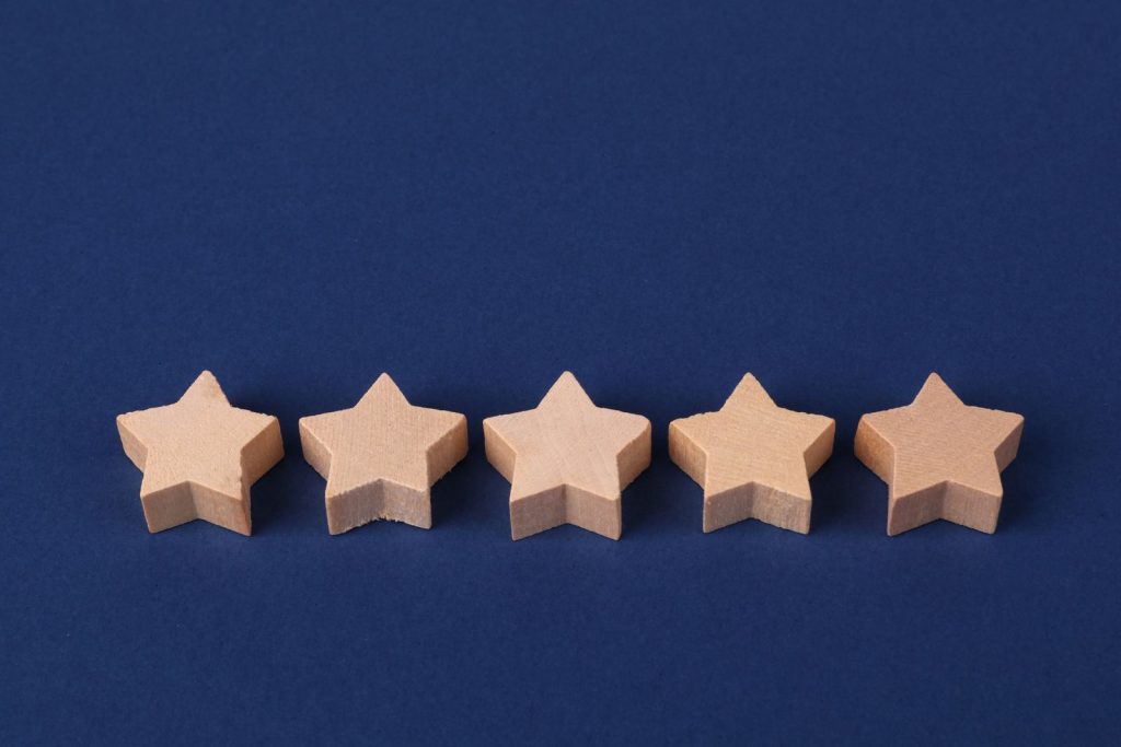 Five star rating symbol representing a positive customer review